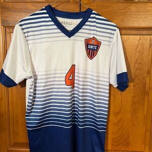 Blue and White Men's Soccer Jersey